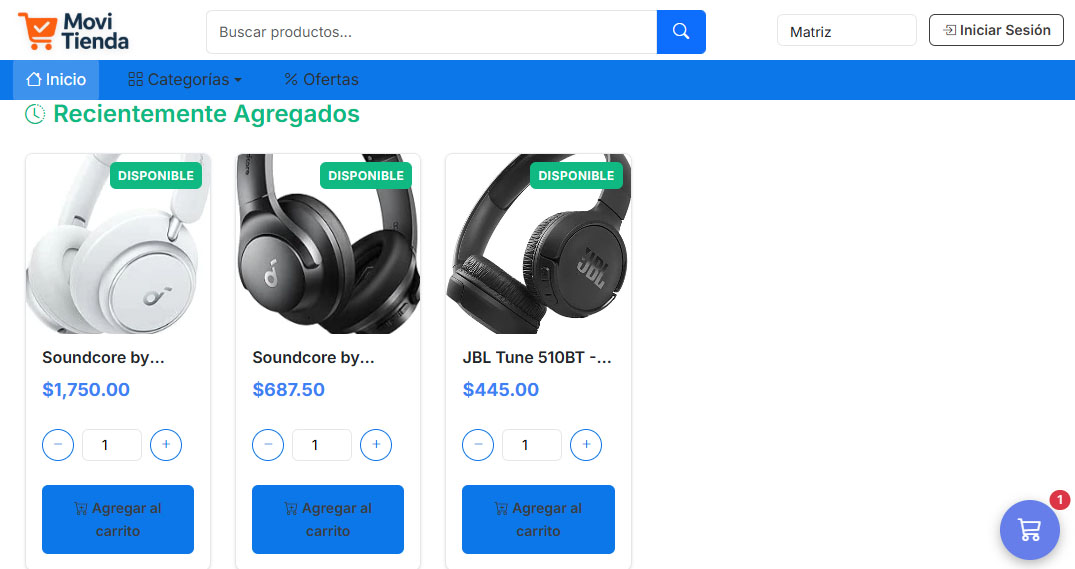 Catálogo online de MoviTienda